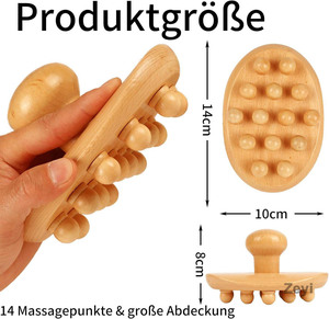 Holztherapie-Massagewerkzeuge mit Eigenem Logo Cellulite-Massageroller Holz-Körperbürste Faszien-Blaster-Bürste Lymph-Massagegerät - Product Image 2