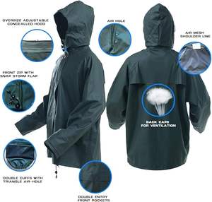 Xl Waterdichte Jas Met Capuchon Voor Volwassenen-Zwarte Regenkleding Voor Één Persoon Modieus Voor Buitensporten - Product Image 1