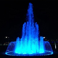 Fuente de Cascada Comercial Moderna de Acero Inoxidable Optimum Show con Luces LED Multicolor y Control por Música/PLC/DMX512, Ecológica