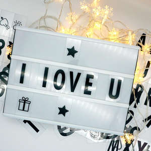 Boîte à lumière noire pour cinéma, format A4, tableau lumineux à messages modifiable avec 260 lettres et symboles pour festivals, anniversaires, mariages et fêtes - Product Image 6