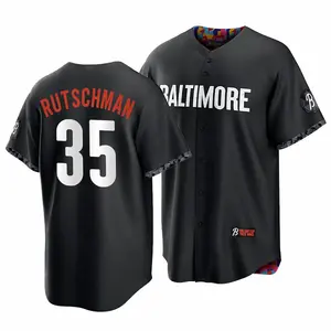 1:1 asli Jersey Baseball Pria #31 Cedric Mullin hitam 2023 City Connect Player Softball Jersey