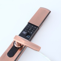 Cerradura Inteligente para Puerta con Pantalla Táctil, Huella Dactilar, Contraseña, Antirrobo, Sensor de Cubierta Deslizante, Seguridad para el Hogar, Modelo 815-4 para Puertas de Madera