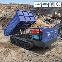 Camion benne sur chenilles de 3 tonnes, basculant hydrauliquement, petit véhicule de transport à chenilles en caoutchouc