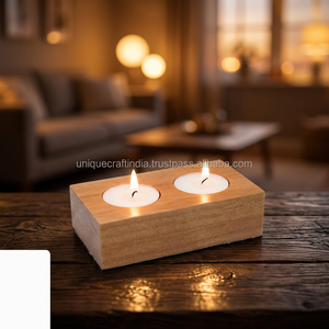 Vela de Madera de Pino Natural Hecha a Mano en Frasco Aromático, Ambiente Acogedor para el Hogar, Spa, Meditación, Regalo, Decoración Rústica, Vela Cuadrada - Product Image 1