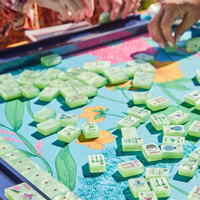 Tapis de Mahjong de Luxe Fait Main en Caoutchouc HaloOne 2026, Sur Mesure, Vert Foncé, Antidérapant, Écologique, Surface Lisse