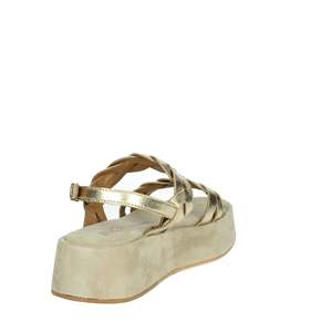 Sandales compensées dorées J120 pour femmes Janet & Janet, chaussures d'été - Product Image 3