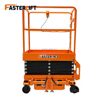 FASTERLIFT FL Mini-élévateur à ciseaux électrique portable 3m-5m autopropulsé avec pieds pliants en acier allié, empattement de 1050 mm