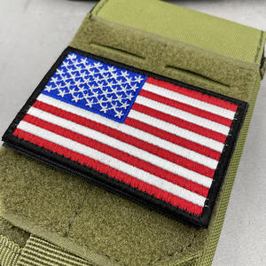 Patch de drapeau rectangulaire écologique, broderie américaine pour badge tactique Punisher, en tissu sergé à paillettes, style auto-agrippant pour chapeau - Product Image 4