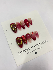 Venta al por mayor, 10 Uds., uñas de gel pintadas a mano, hermosas Uñas acrílicas hechas a mano de lujo, prensa de alta calidad - Product Image 5