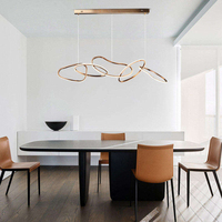 Lustre LED minimaliste en silicone et métal, suspension nordique imbriquée pour restaurant, cuisine, loft, salle à manger
