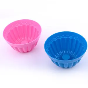 Round Flutes Shape Silicone Pudding Cup Cake Decorating Tools Baking Pastry Tools