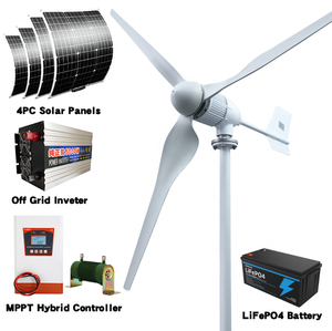 Smaraad 6KW Wind Generator Wind Solar Power Hybrid System 6KW 4PCS Solar Wind and Solar Controller <b>Battery</b> SM6-6000W+4PCS Solar - Product Image 3