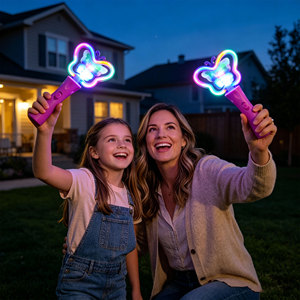 Baguette magique papillon clignotante <span class=keywords><strong>de</strong></span> 8,4 pouces pour enfants, 5 LED, bandes lumineuses néon, jouets LED, cadeaux <span class=keywords><strong>de</strong></span> fête, cadeaux <span class=keywords><strong>de</strong></span> Noël, événements festifs - Product Image 2