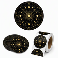 Autocollants imperméables Yingao, autocollants en vinyle découpés sur mesure, paillettes dorées, texture sable pour flacon cosmétique, boîte cadeau, enveloppe