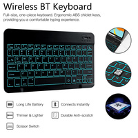 Keyboard Pintar Nirkabel Grosir Pabrik dengan Lampu Latar RGB 7 Warna untuk Samsung Galaxy Tab A8 Casing Keyboard dengan Penyangga Multi Sudut