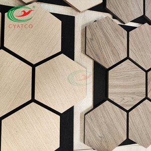 Paneles Acústicos Hexagonales Modernos de Madera de Alta Calidad con Paneles de Pared de Fieltro PET Negro para Salón, Sin Guerra de Precios - Product Image 3