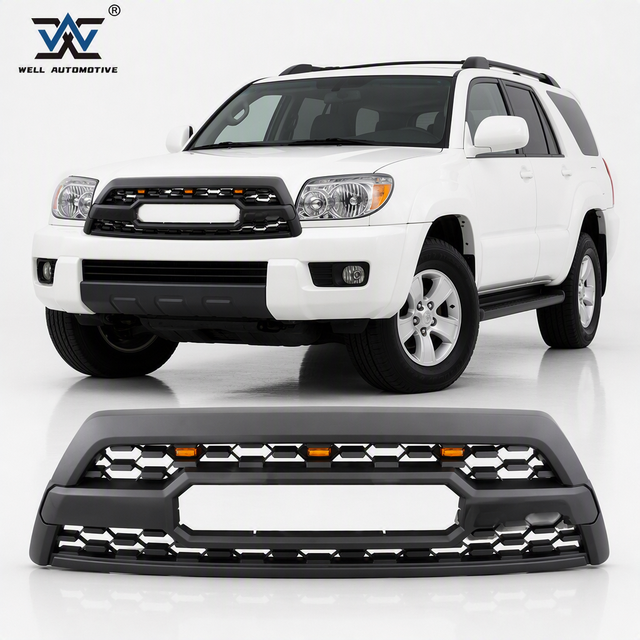 Factory Wholesale Car Accessories Black Grilles ABS Front Grill With LED Amber Grill with Grey Letter for 4RUNNER 06-09