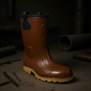 Botas de Seguridad Ttake Marrones de PVC con Suela de Goma para Protección Laboral - Product Image 3