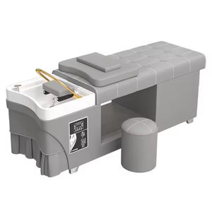 Vente directe usine – Ensemble de fauteuils de spa en cuir PU au design moderne, table de massage et lit pour salon de coiffure, lavage de cheveux, shampoing et soins du visage - Product Image 1