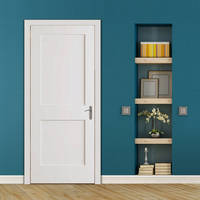 Portes intérieures en bois massif, peintes en blanc, style américain à 5 panneaux, avec âme en bois massif, pré-montées, type Shaker, pour hôtel