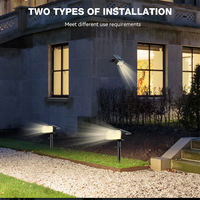 Lampe solaire de jardin pour l'extérieur IP65 Lampes solaires pour voie de pelouse à LED étanches Deux modèles d'éclairage Lampes de jardin à énergie solaire