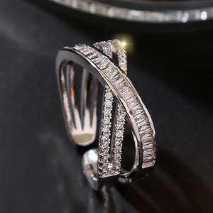Cross Geometric Open <b>Adjustable</b> <b>Ring</b> Finger <b>Ring</b> for Women - Product Image 1