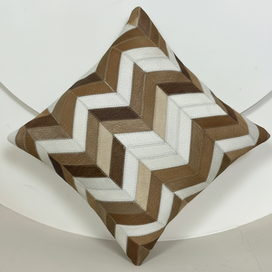 ปลอกหมอนอิงหนังแท้นุ่มใส่สบายงานเย็บปะหนังวัวสำหรับโรงแรมและบ้านหรูหราทนทาน - Product Image 1