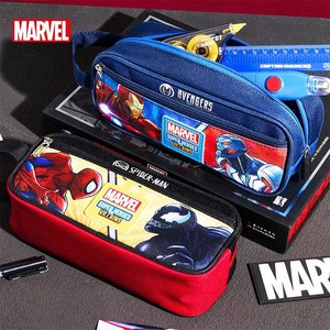 Nouvelle <span class=keywords><strong>trousse</strong></span> à crayons double couche imprimée Marvel Spider-Man, grande capacité, en cuir, pour enfants, résistante à la saleté - Product Image 1