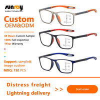 Nouvelles lunettes de lecture progressives sportives TR90 en gros, longue distance, multifocales, anti-lumière bleue, pour presbytie