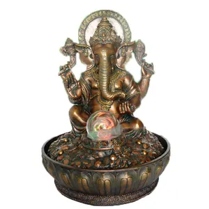 Modellazione dell'elefante che simboleggia la saggezza e le barriere di rottura fontana a cascata di dio indù per la decorazione di ornamenti da tavolo