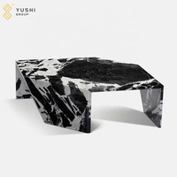 Yushi Group Mobilier de salon haut de gamme personnalisé Design Pierre naturelle Table à thé en marbre Tables basses rectangulaires modernes