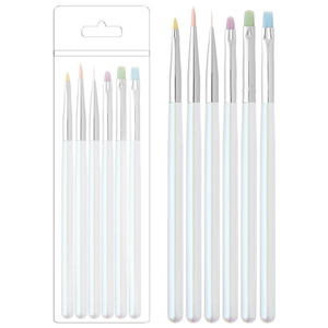 Lot de 6 stylos à ongles Aurora à pointe plissée, design japonais en acrylique pour la peinture au gel UV, manucure en salon - Product Image 2