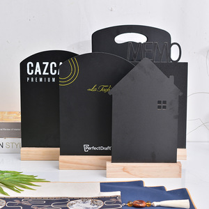 Mini Blackboard With Wood Base Double Sided For Shop Menu Kids Writing Chalk <b>Board</b> Standing Display Sign - Product Image 1