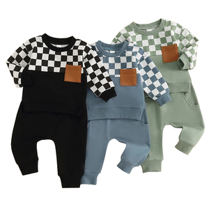Sudadera de algodón orgánico para bebé, 2 uds., disfraz infantil, conjunto de ropa de invierno informal a la moda para niños, chándal para niñas y niños de 2 a 6 <span class=keywords><strong>años</strong></span> - Product Image 1