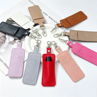 Porte-clés en cuir PU pour rouge à lèvres, étui de voyage durable pour femme