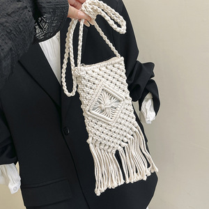 <span class=keywords><strong>2026</strong></span> 热销手工编织花边斜挎包流苏波西米亚时尚夏季拉链闭合度假钱包 - Product Image 2