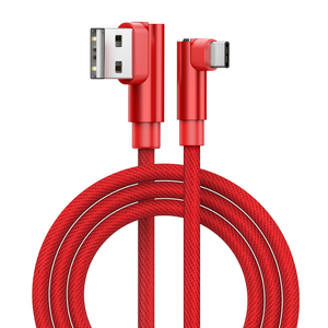 สายชาร์จเร็ว HANTAI 90 ความยาว 1 เมตร สายถักไนลอนแบบ Type-C USB หัวงอ 90 องศา ตัวนำทองแดงแท้ สำหรับ IOS และคอมพิวเตอร์ - Product Image 1