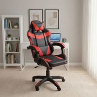 Chaise de jeu de course rouge et noire certifiée CE ALINUNU pour salle de jeu, chaise de jeu ergonomique avec accoudoirs reliés