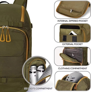 Usine OEM/ODM, vente en gros de sacs à dos de voyage robustes, sacs à dos de <span class=keywords><strong>ski</strong></span> pour sécuriser les skis, les bottes, les lunettes, le <span class=keywords><strong>casque</strong></span> et la veste, sports de plein air - Product Image 2