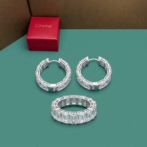 <b>Emerald</b> lab Grown diamonds <b>Stud</b> <b>Earrings</b> gold Pair <b>Earrings</b> with Screw back <b>Earrings</b> for Women & Men Anniversary, hoop <b>earring</b> - Product Image 1