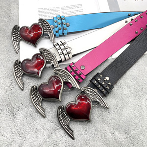 Punk Y2K Hip Hop ceinture taille femme <span class=keywords><strong>ailes</strong></span> d'amour cornes du <span class=keywords><strong>diable</strong></span> Rivets nouvelle épice filles sous-culture décontracté PU clouté pour un usage quotidien - Product Image 1