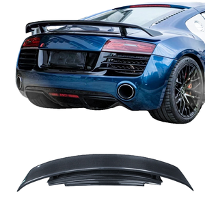 Aileron arrière en fibre de carbone style GT avec plaque de base double niveau pour Audi A8 R8 V8 V10 Coupé 2008-2015 - Product Image 4