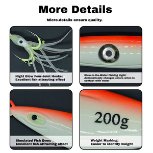 <span class=keywords><strong>Leurre</strong></span> en forme de couteau pour la pêche en <span class=keywords><strong>mer</strong></span> en bateau, type Saury, avec lumière luminescente puissante et effet de flash amélioré - Product Image 4