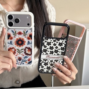 Funda de teléfono transparente con estampado de leopardo y flores para iPhone 17Air 16plus 15 14 13 12 11 pro max, cubierta acrílica transparente de fábrica - Product Image 1