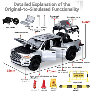Modelo de Auto de Juguete 1:<span class=keywords><strong>32</strong></span>, Camioneta RAM de Metal Fundido a Presión, Modelo de Auto de Aleación con Sonido y Luz, Puertas que se Abren, Decoración, Modelo de Auto de Metal - Product Image 3