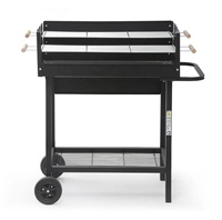 Barbecues au charbon de bois pour l'extérieur avec table latérale, barbecue fumoir avec grande surface de cuisson pour la cuisine en plein air