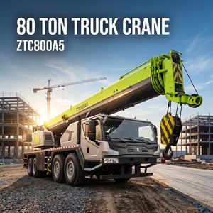<span class=keywords><strong>Grue</strong></span> sur camion d'<span class=keywords><strong>occasion</strong></span> ZTC800A5 80t avec contrepoids complet de 25t et contrepoids <span class=keywords><strong>auxiliaire</strong></span> auto-démontable à faible coût d'exploitation - Product Image 1