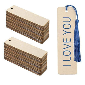 Marcapáginas de madera en stock, marcapáginas de madera con borlas, etiquetas colgantes en blanco, etiquetas para la parte posterior de la página, marcapáginas y etiquetas de estilo antiguo para bricolaje. - Product Image 5