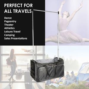Free Sample Custom <b>Foldable</b> Dance Garment Bag <b>Trolley</b> Dance Bags for Girls Dance Competition Duffle Bags with Rack - Product Image 2
