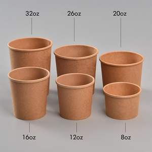 Kertas cetak kustom mangkuk makan siang kertas Kraft sekali pakai mangkuk Salad dengan tutup dinding ganda Kraft bulat mangkuk kertas persegi - Product Image 6